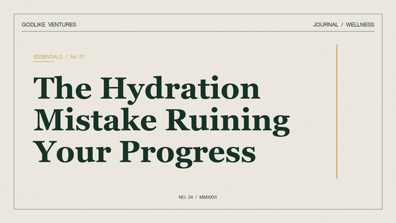 The Hydration Mistake Ruining Your Progress — GodLike Ventures editorial cover